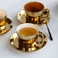 Cốc cà phê gốm đơn giản Bắc Âu và đĩa đặt ly cà phê mạ vàng cốc gia đình cốc sữa cốc cốc buổi chiều - Cà phê ly uống cà phê đẹp