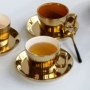 Cốc cà phê gốm đơn giản Bắc Âu và đĩa đặt ly cà phê mạ vàng cốc gia đình cốc sữa cốc cốc buổi chiều - Cà phê ly uống cà phê đẹp