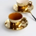 Cốc cà phê gốm đơn giản Bắc Âu và đĩa đặt ly cà phê mạ vàng cốc gia đình cốc sữa cốc cốc buổi chiều - Cà phê