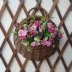 Wicker tường treo flower vase giỏ hoa chậu hoa ban công hoa đứng tường treo vật liệu tự nhiên vòng vườn làm bằng tay