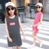 Cô gái mặc mùa hè mới to con phiên bản Hàn Quốc của phần dài áo thun giản dị không tay váy cotton áo vest thủy triều - Váy Váy