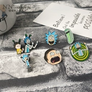 Rick và morty geek ác vui vẻ huy hiệu Rick và Moti cá tính phóng đại hợp kim trâm - Trâm cài