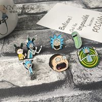 Rick và morty geek ác vui vẻ huy hiệu Rick và Moti cá tính phóng đại hợp kim trâm - Trâm cài ghim cài áo vest nam Gucci