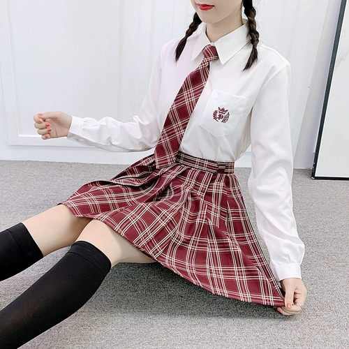 Оригинальная студенческая юбка в складку, японский комплект для школьников