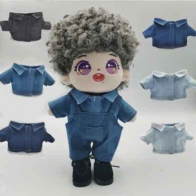 taobao agent Cotton doll, denim shirt, cute changeable jacket for dressing up, 20cm