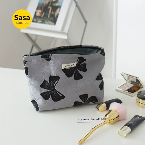 Косметичка с бантиком, портативная сумка для хранения для путешествий, вместительное и большое молочко, изысканный стиль
