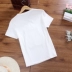 Phụ nữ mang thai mùa hè t-shirt cotton ngắn tay áo sơ mi trắng thời trang casual loose đáy áo mùa hè thai sản mặc bên ngoài mặc