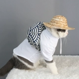 Фермеры и кошка соломенная шляпа домашние животные, кошачьи продукты весна и лето, маленькие и средние щенки для солнца шляпа плюшевые ювелирные изделия