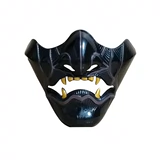 Новая маска Prajna Мужчины и женские призраки с половиной половины малайзии черная черная серебряная японская самурай -самурай два -размерные Douyin Live трансляция