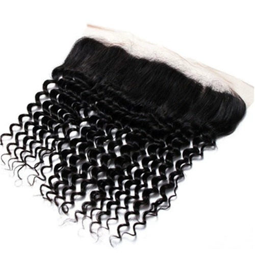 Кружевное закрытие передней части малазийской глубокой волны закрытие человеческих волос