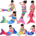 Trẻ em của nàng tiên cá áo tắm cô gái nàng tiên cá đuôi cô gái mermaid costume swimwear ba mảnh phù hợp với mắt cá chân Đồ bơi trẻ em