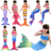 Trẻ em của nàng tiên cá áo tắm cô gái nàng tiên cá đuôi cô gái mermaid costume swimwear ba mảnh phù hợp với mắt cá chân Đồ bơi trẻ em