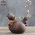 Dễ thương pig trà pet đồ trang trí mini thủy canh hoa boutique cát màu tím khỉ đồ trang trí bàn trà phụ kiện trà có thể được nâng lên Trà sứ