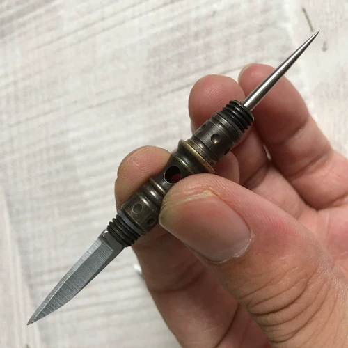 Универсальный латунный брелок, маленький складной нож, невидимый портативный комплект