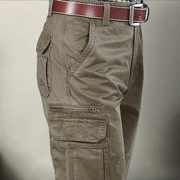 Mùa xuân và mùa hè kinh doanh bình thường quần nam quần cotton thẳng yếm kích thước lớn phần mỏng đa túi của nam giới quân sự quần