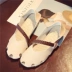 Mùa hè mới giày lười đầu tròn rỗng ra Bao Đầu siêu mềm dệt thắt lưng của phụ nữ giày dép sinh viên hai mặc giày lỗ dép havaianas chính hãng Sandal