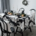 Mỹ màu đen và trắng ins bảng vải khăn trải bàn khăn trải bàn tròn hình chữ nhật bàn cà phê vải phòng khách phòng ăn với bìa khăn vải vải trải bàn Khăn trải bàn