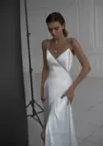 Белое уличное пляжное платье для невесты подходит для фотосессий, эффект подтяжки, пляжный стиль