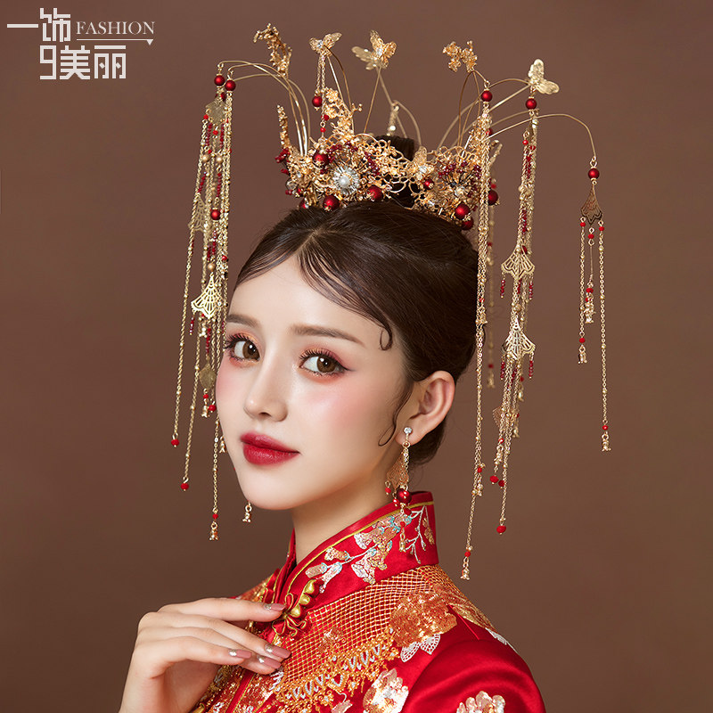 市場 中華風髪飾り 花モチーフ きらきらフリンジ フリンジ 可愛い 合金 かんむり かんざし 中国古代時代劇コスチューム 冠 王冠 ゴージャスなティアラ 被り物