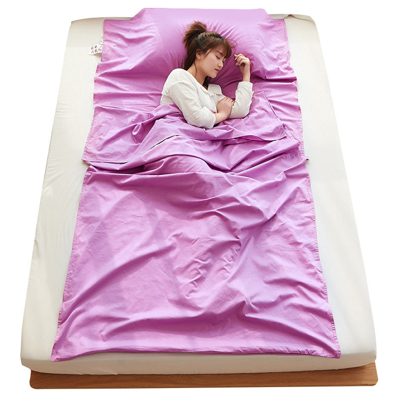 若羽 纯棉酒店隔脏睡袋成人室内旅行便携式床单双人旅游宾馆用品