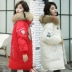Phụ nữ mang thai mùa đông áo khoác cotton nữ 2018 thời trang mới Hàn Quốc phiên bản dài của áo khoác cotton dày mùa đông