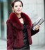 2017 mới toàn bộ da lông thỏ coat đoạn ngắn dài tay fox fur collar kích thước lớn trung niên mẹ nữ áo lông cừu uniqlo Faux Fur