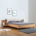Bắc âu Nhật Bản phong cách gỗ rắn giường sồi óc chó màu đen hiện đại đồ nội thất tối giản 1.8 m đôi mềm giường ngủ Ghế sô pha