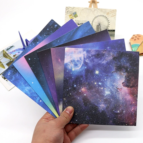 Квадратное оригами, поделки из бумаги, цветная бумага, звездное небо, «сделай сам», 15 см