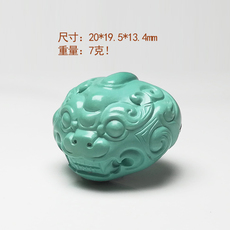 Украшения на шею 天然原矿高瓷绿松背云守护兽面骷髅界面侧挂吊坠挂坠顶珠散珠配珠