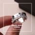 Zhang Yi với cùng một chiếc nhẫn tổ ong thực phẩm đơn giản Seiko 925 kim cương bạc góc hình lục giác đặt nhẫn nữ - Nhẫn nhẫn cặp bạc Nhẫn