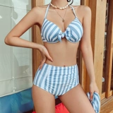 Раздельный лонгслив, купальник, комплект, бюстгальтер пуш-ап, высокая талия, 3 предмета