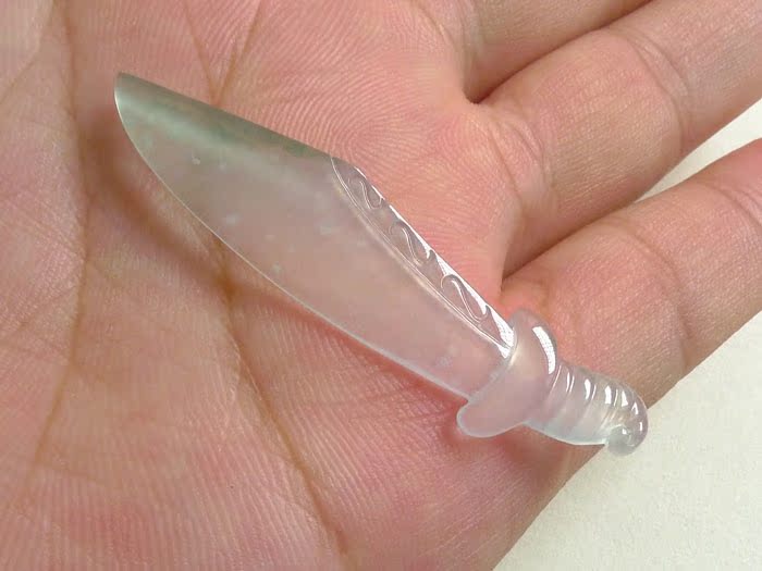 帆玉阁天然a货翡翠木那飘绿翡翠刀吊坠