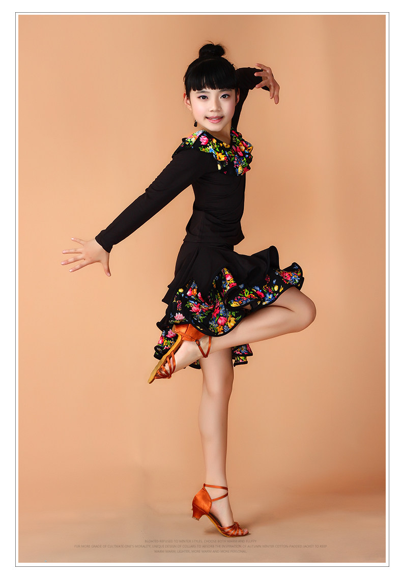 新款六一儿童演出服女童舞蹈服装少儿表演服拉丁舞裙练功服春夏