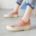 Giày đế bệt dạo phố sinh viên mềm mại, giày đế mềm, giày nữ trắng 2018 phiên bản mới của Hàn Quốc
