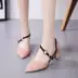 Giày hè nữ 2018 phong cách mới với phiên bản dày của Hàn Quốc với kiểu dáng đơn giản dành cho học sinh hoang dã khóa nhỏ cao gót tươi mát giày sandal nữ đi học Sandal