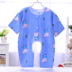 Trẻ sơ sinh trẻ em bông lụa jumpsuit dài tay áo 7 tay áo thoáng khí mát mẻ bé điều hòa không khí phù hợp với chàng trai và cô gái leo núi quần áo Áo liền quần