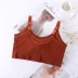 Net Red Dàn Bear Vest Chủ đề Bọc ngực Thể thao Văn bản Shockproof Điều chỉnh dây đeo vai có thể tháo rời Đồ lót không dây - Ống