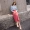 2018 thu đông mới của phụ nữ eo cao thời trang hoang dã váy mỏng qua đầu gối dài Một chiếc váy ô từ nữ - Cộng với kích thước quần áo