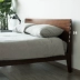 Giường gỗ nguyên khối tối giản hiện đại Bắc Âu 1,5 m 1,2m gỗ tro Nhật nội thất Nhật Bản 1,8 giường đôi - Giường Giường