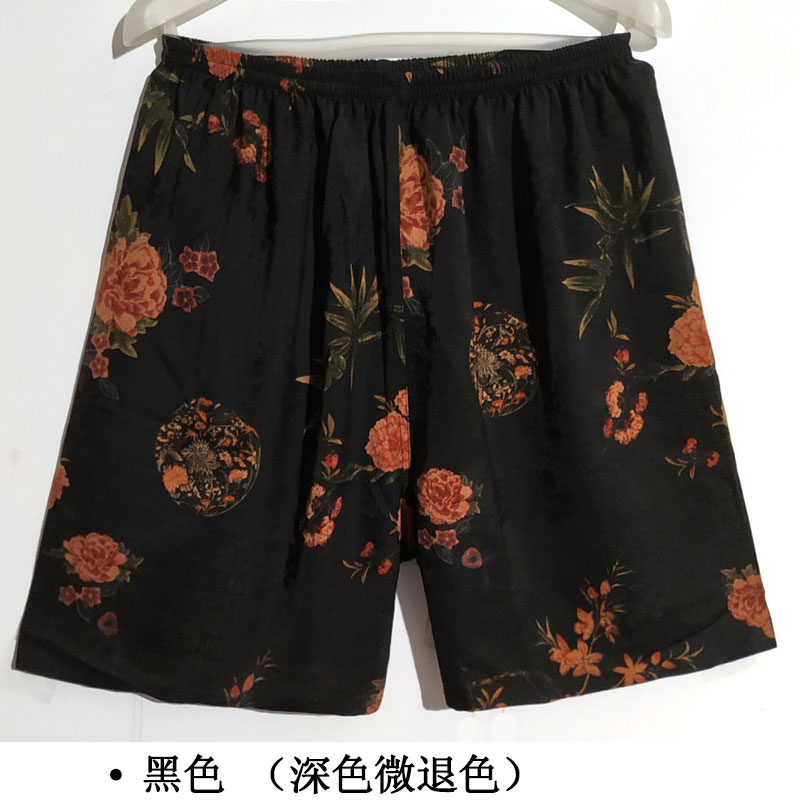 Blackreal silk shorts male summer Thin Pyjamas female Home Furnishing Half pants easy mulberry silk flower Beach pants Big size Large underpants