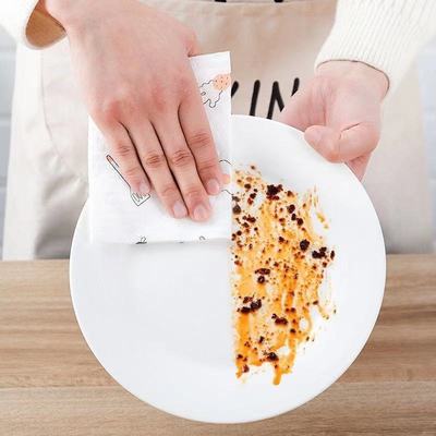 加厚印花纯白懒人抹布家务清洁一次性洗碗布厨房干湿两用吸油纸巾