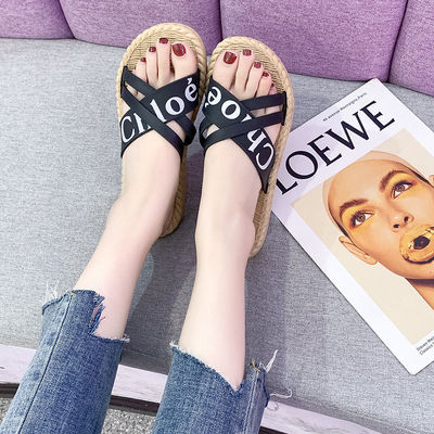 2011夏季新款女夏外穿时尚百搭韩版ins网红熊底沙滩时尚女拖鞋