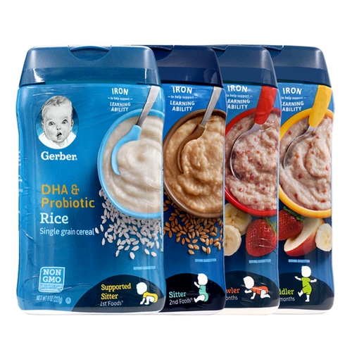 Американский Гарбао Гербер Оригинальный высокоскоростный железнодорожный рис рисовой фруктовой фрукты рисовая лапша рисовая паста и маленькие дети питание дополнительная еда