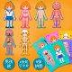 chàng trai câu đố mầm non và trẻ em gái trong những cấu trúc cơ thể của đồ chơi giáo dục nhận thức 3-6 tuổi