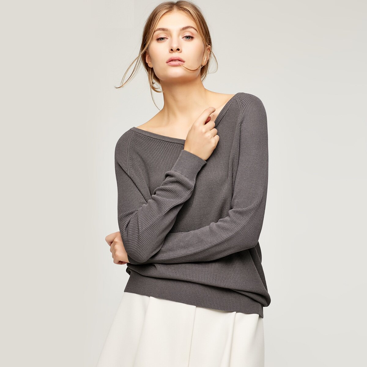 Vero Moda V-cổ thiết kế thả vai áo len phù hợp với tay áo -316413523