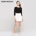 Vero Moda ren áo len cổ tròn sọc mỏng | 317324534