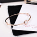 Phiên bản Hàn Quốc bằng thép titan mạ vàng hồng 18K, vòng đeo tay nữ vàng châu Âu và Mỹ Vòng đeo tay tròn màu đen đơn giản vòng cuff bạc Vòng đeo tay Cuff