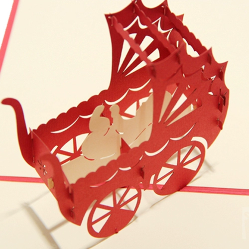 Трехмерные поделки из бумаги, открытка, детская коляска для новорожденных, 3D