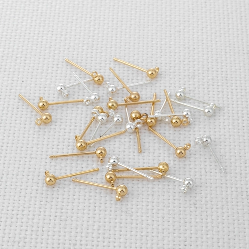 Аксессуары, серьги, 14 карат, золотой цвет, 3мм, 4, 4мм, DIY