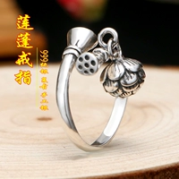 Hoa chuông chuông nữ nhẫn thời trang 99 sterling bạc retro phiên bản Hàn Quốc cá tính lưới đỏ chân bạc mở ngón trỏ nhẫn - Nhẫn nhẫn bạc nam